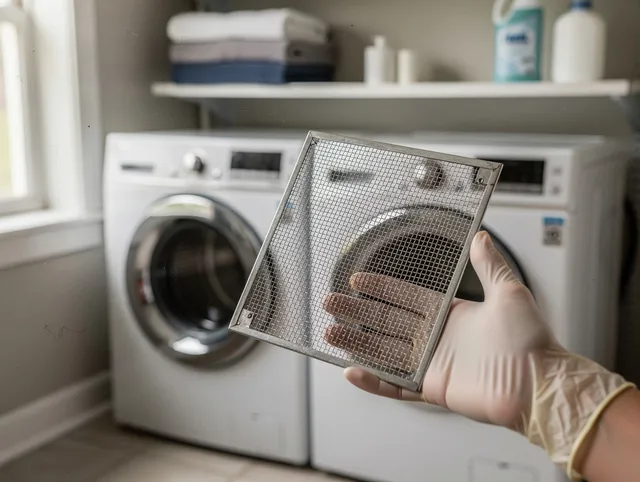 Torrance Dryer Vent Cleaning specialist performing detailed lint trap cleaning service in Torrance