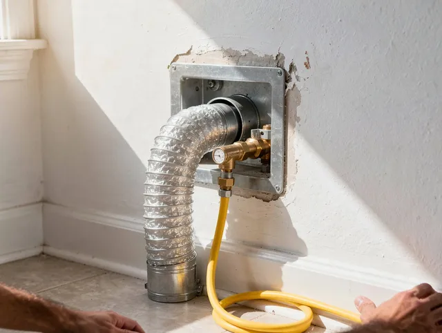 Torrance Dryer Vent Cleaning certified technician performing specialized gas dryer vent cleaning in Torrance